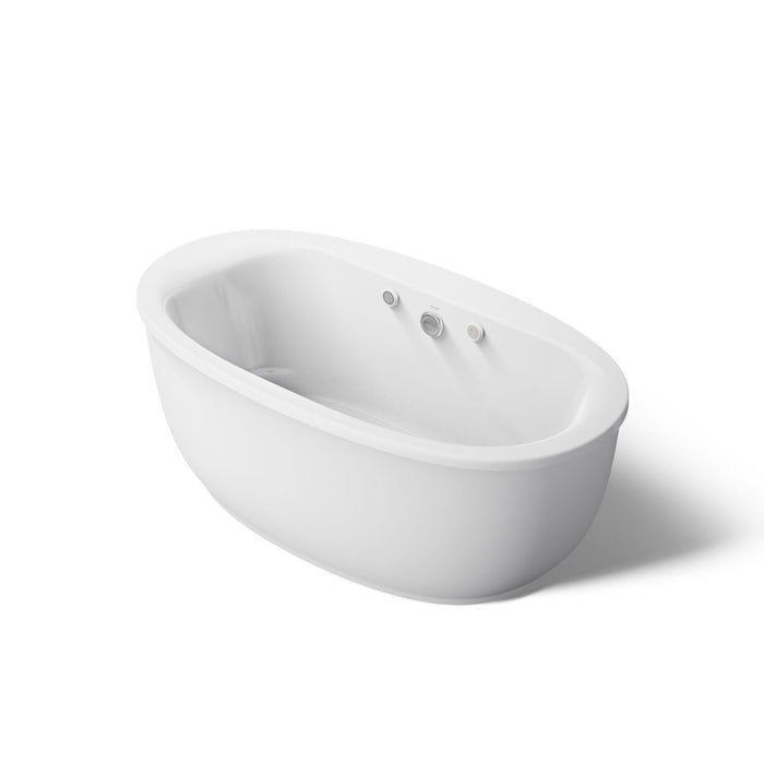 KOHLER K-1967-GHW Sunstruck 65-1/2" x 35-1/2" freestanding Heated BubbleMassage air bath with Bask heated surface and fl