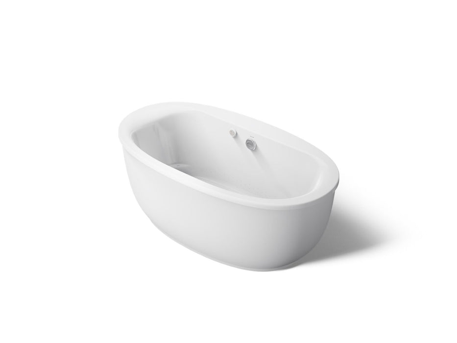 KOHLER K-1967-GH Sunstruck 65-1/2" x 35-1/2" oval freestanding Heated BubbleMassage air bath with fluted shroud