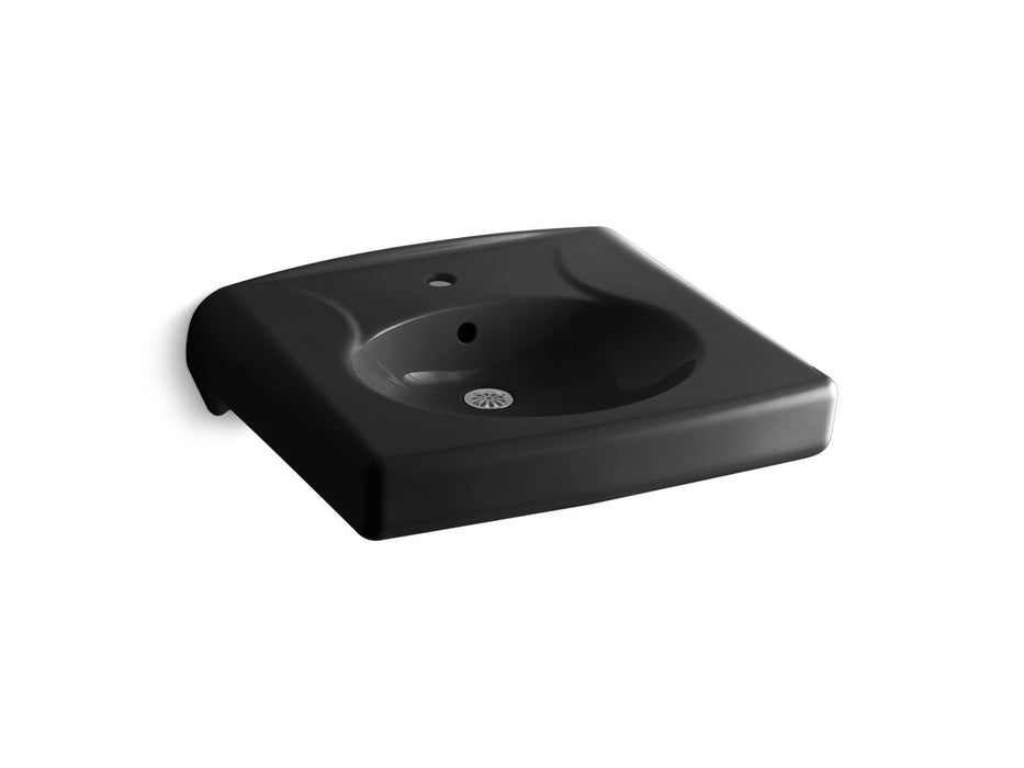 KOHLER Brenham Wall-mount or concealed carrier arm mount commercial bathroom sink with single faucet hole