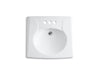 KOHLER K-1997-4 Brenham Wall-mount or concealed carrier arm mount commercial bathroom sink with 4" centerset faucet hole
