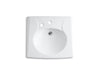 KOHLER K-1997-1L Brenham Wall-mount or concealed carrier arm mount commercial bathroom sink with single faucet hole and 