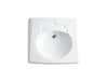 KOHLER K-1997-1NR Brenham Wall-mount or concealed carrier arm mount commercial bathroom sink with single faucet hole, no