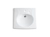 KOHLER K-1997-1R Brenham Wall-mount or concealed carrier arm mount commercial bathroom sink with single faucet hole and 