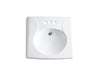 KOHLER K-1997-4N Brenham Wall-mount or concealed carrier arm mount commercial bathroom sink with 4" centerset faucet hol