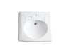 KOHLER K-1997-1NL Brenham Wall-mount or concealed carrier arm mount commercial bathroom sink with single faucet hole, no