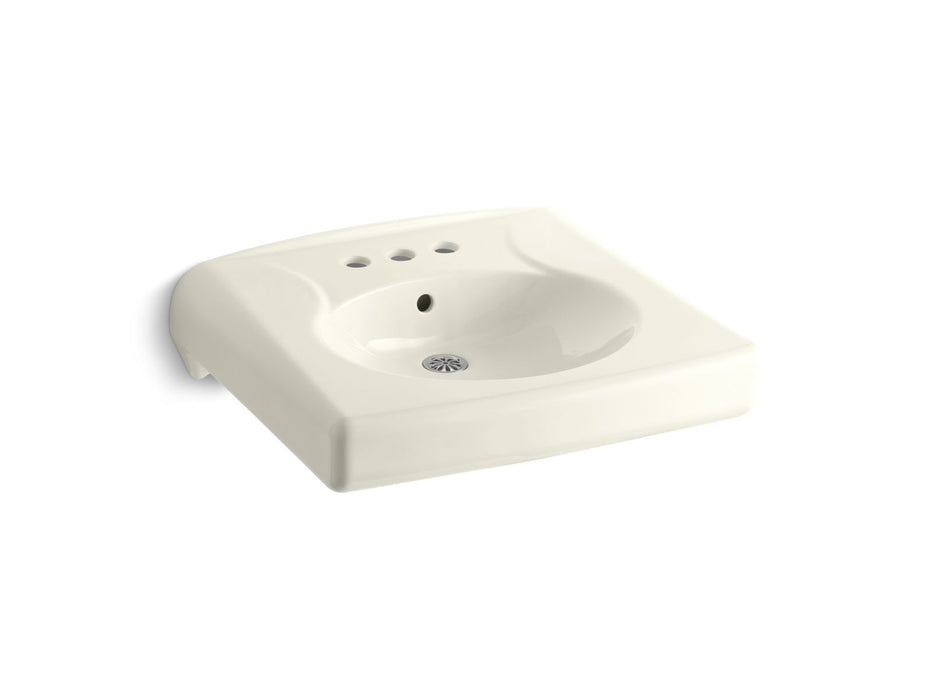 KOHLER K-1997-4 Brenham Wall-mount or concealed carrier arm mount commercial bathroom sink with 4" centerset faucet hole