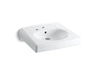 KOHLER K-1997-1L Brenham Wall-mount or concealed carrier arm mount commercial bathroom sink with single faucet hole and 