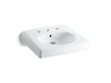 KOHLER K-1997-SS8 Brenham Wall-mount or concealed carrier arm mount commercial bathroom sink with widespread faucet hole