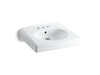 KOHLER K-1997-SS4 Brenham Wall-mount or concealed carrier arm mount commercial bathroom sink with 4" centerset faucet ho