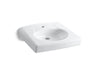 KOHLER K-1997-SS1N Brenham Wall-mount or concealed carrier arm mount commercial bathroom sink with single faucet hole and...