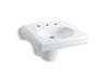 KOHLER K-1999-8N Brenham Wall-mount or concealed carrier arm mount commercial bathroom sink with widespread faucet holes