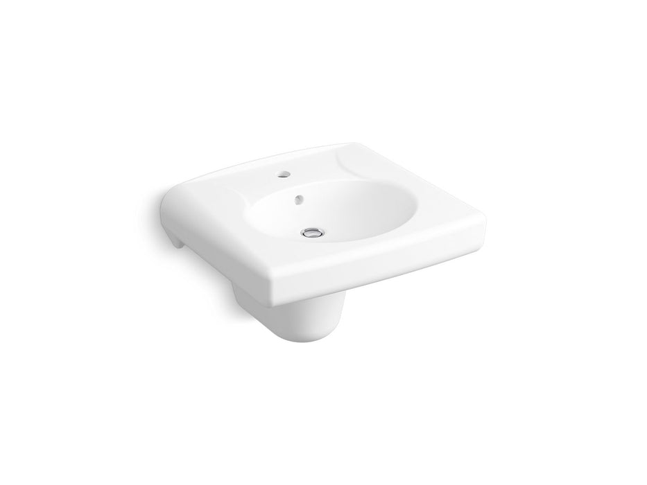 KOHLER K-1999-SS1 Brenham Wall-mount or concealed carrier arm mount commercial bathroom sink with single faucet hole and