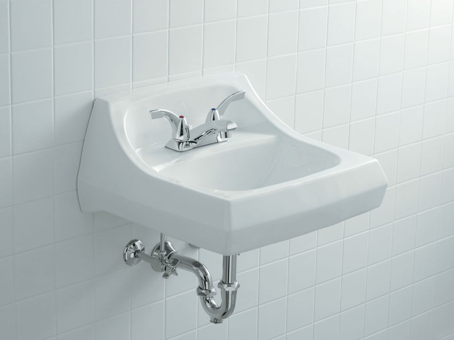 KOHLER K-2005 Kingston 21-1/4" x 18-1/8" wall-mount/concealed arm carrier bathroom sink with 4" centerset faucet holes