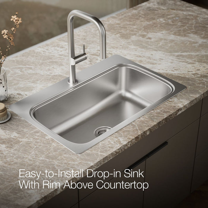 KOHLER Verse 33" top-mount single-bowl kitchen sink