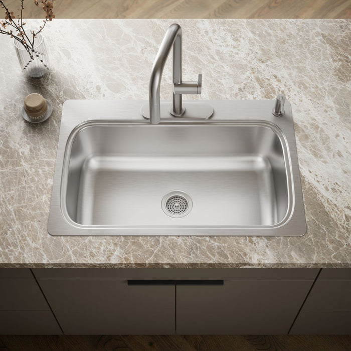 KOHLER K-20060-4 Verse 33" top-mount single-bowl kitchen sink