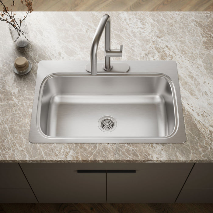 KOHLER K-20060-3 Verse 33" top-mount single-bowl kitchen sink
