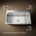 KOHLER K-20060-4 Verse 33" top-mount single-bowl kitchen sink