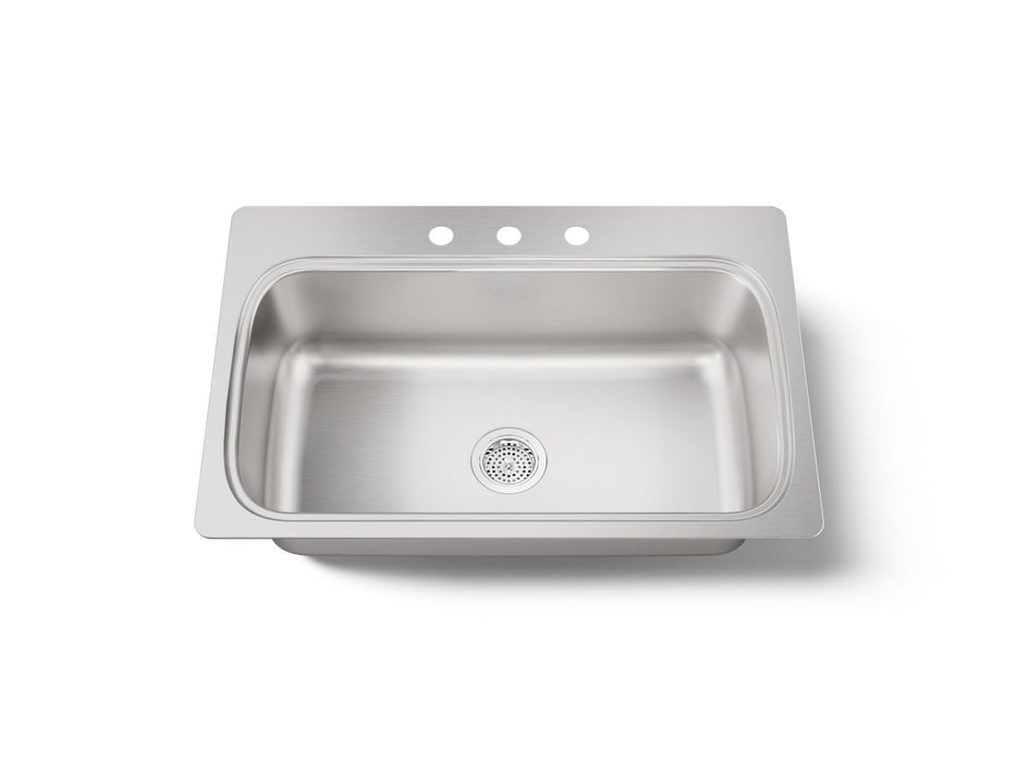 KOHLER K-20060-3 Verse 33" top-mount single-bowl kitchen sink