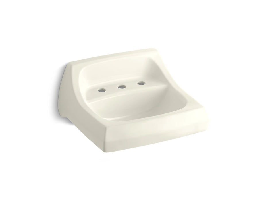 KOHLER Kingston 21-1/4" x 18-1/8" wall-mount/concealed arm carrier bathroom sink with widespread faucet holes