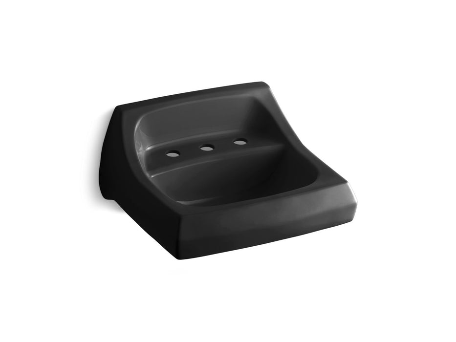 KOHLER Kingston 21-1/4" x 18-1/8" wall-mount/concealed arm carrier bathroom sink with widespread faucet holes