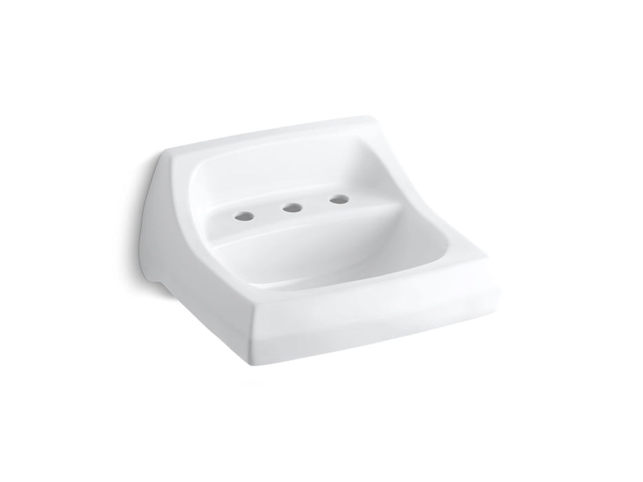 KOHLER Kingston 21-1/4" x 18-1/8" wall-mount/concealed arm carrier bathroom sink with widespread faucet holes