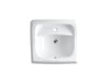 KOHLER K-2007 Kingston 21-1/4" x 18-1/8" Wall-mount/concealed Arm Carrier Arm Bathroom Sink with Single Faucet Hole