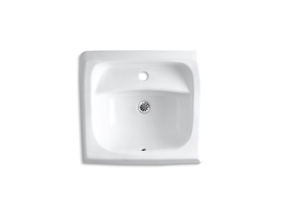 KOHLER K-2007 Kingston 21-1/4" x 18-1/8" Wall-mount/concealed Arm Carrier Arm Bathroom Sink with Single Faucet Hole