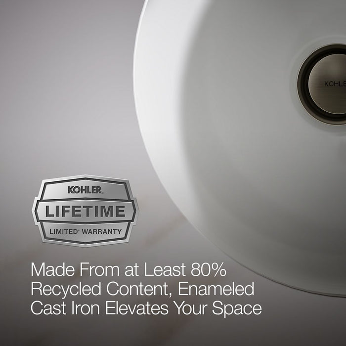 KOHLER Iron Plains 12" round drop-in/undermount/vessel bathroom sink