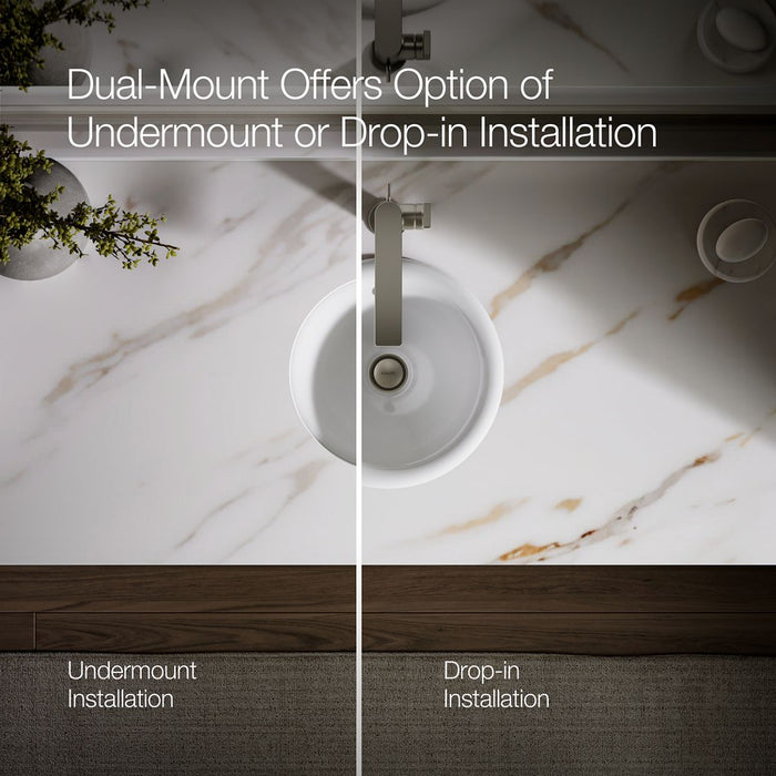 KOHLER Iron Plains 12" round drop-in/undermount/vessel bathroom sink