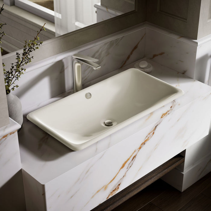 KOHLER K-20212-B Iron Plains 30" rectangular drop-in/undermount/vessel bathroom sink with Biscuit painted underside