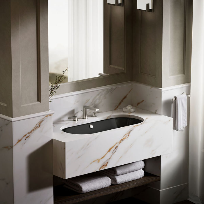 KOHLER Iron Plains 33" oval drop-in/undermount bathroom sink