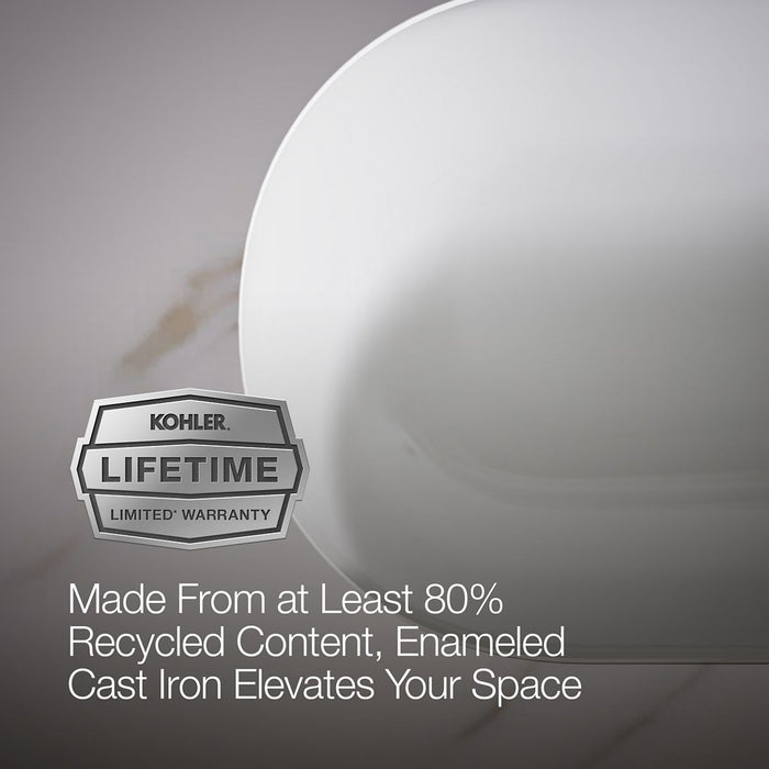 KOHLER K-20213 Iron Plains 33" oval drop-in/undermount bathroom sink, white - view 2