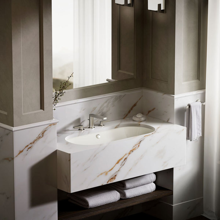 KOHLER K-20213-B Iron Plains 33" oval drop-in/undermount/vessel bathroom sink with Biscuit painted underside - view 5