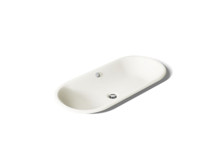 KOHLER K-20213-P5 Iron Plains 33" oval drop-in/undermount/vessel bathroom sink with Iron Black painted underside, biscuit