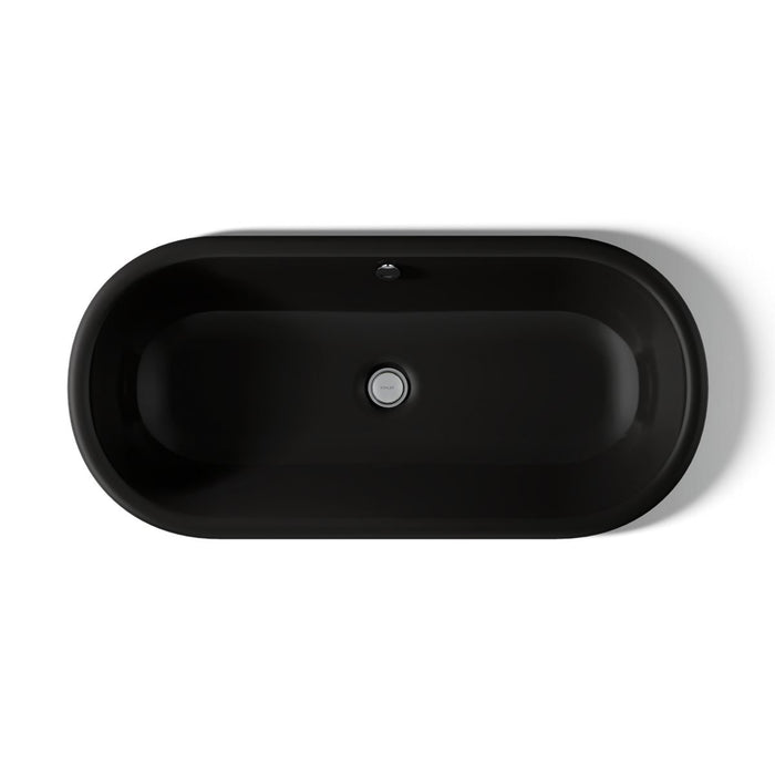 KOHLER K-20213-P5 Iron Plains 33" oval drop-in/undermount/vessel bathroom sink with Iron Black painted underside, black...
