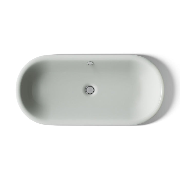 KOHLER K-20213-P5 Iron Plains 33" oval drop-in/undermount/vessel bathroom sink with Iron Black painted underside, sea...