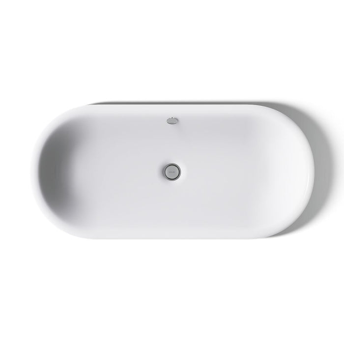 KOHLER K-20213-P5 Iron Plains 33" oval drop-in/undermount/vessel bathroom sink with Iron Black painted underside, white -...