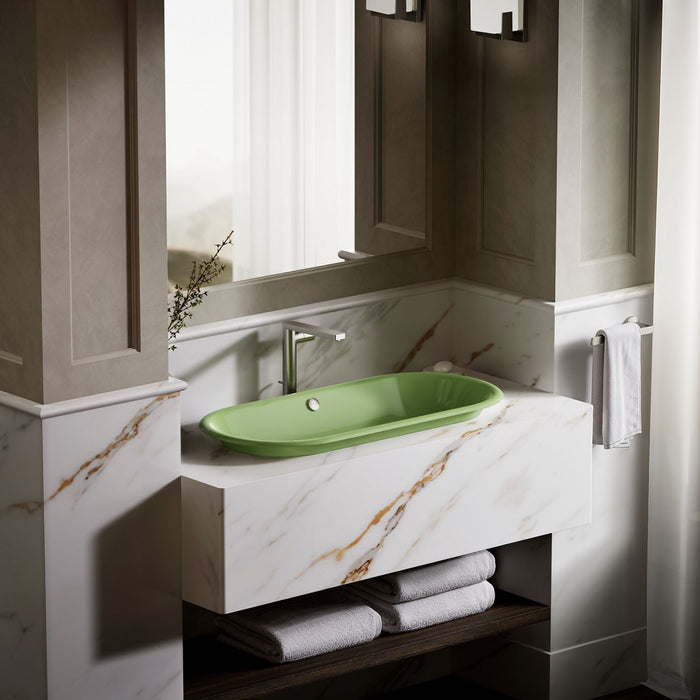KOHLER K-20213-PFG Iron Plains 33" oval drop-in / undermount / vessel bathroom sink