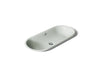 KOHLER K-20213-W Iron Plains 33" oval drop-in/undermount/vessel bathroom sink with White painted underside, sea salt
