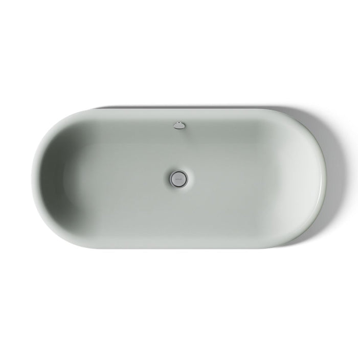 KOHLER K-20213-W Iron Plains 33" oval drop-in/undermount/vessel bathroom sink with White painted underside, sea salt - view 3