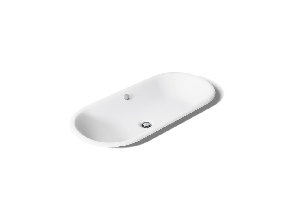 KOHLER K-20213-W Iron Plains 33" oval drop-in/undermount/vessel bathroom sink with White painted underside