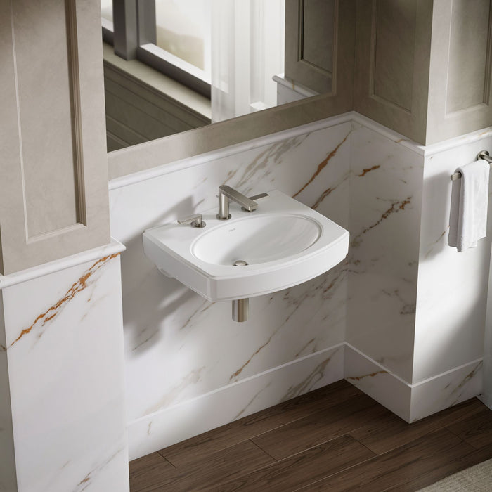 KOHLER K-2028-8 Pinoir 22" oval wall-mount bathroom sink