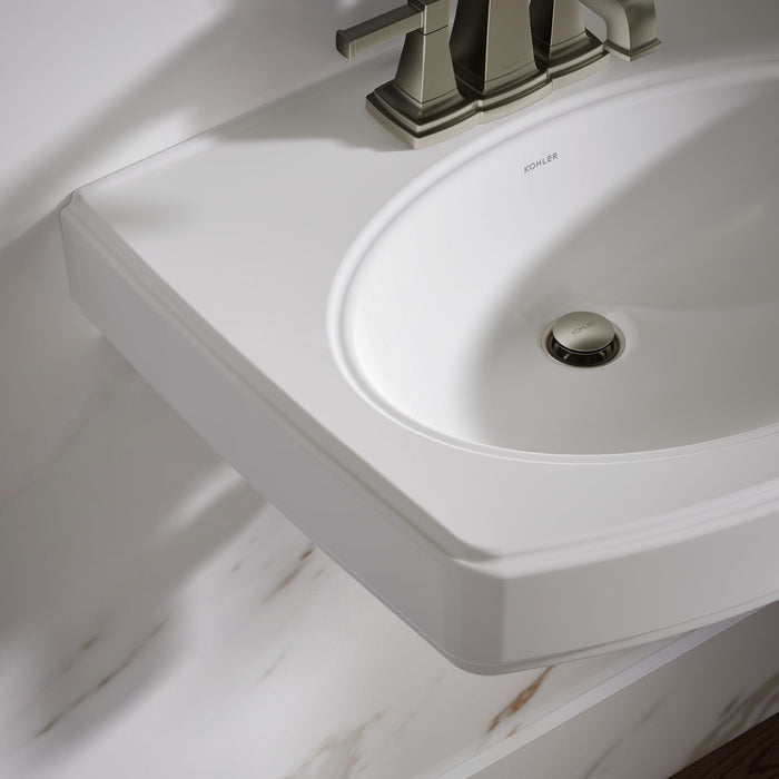 KOHLER K-2028-4 Pinoir 22" oval wall-mount bathroom sink