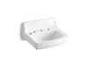 KOHLER K-2030-L Greenwich 20-3/4" x 18-1/4" wall-mount/concealed arm carrier bathroom sink with widespread faucet and le
