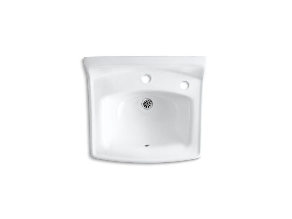 KOHLER K-2031-NR Greenwich 20-3/4" x 18-1/4" wall-mount/concealed arm carrier bathroom sink with single faucet hole, no 