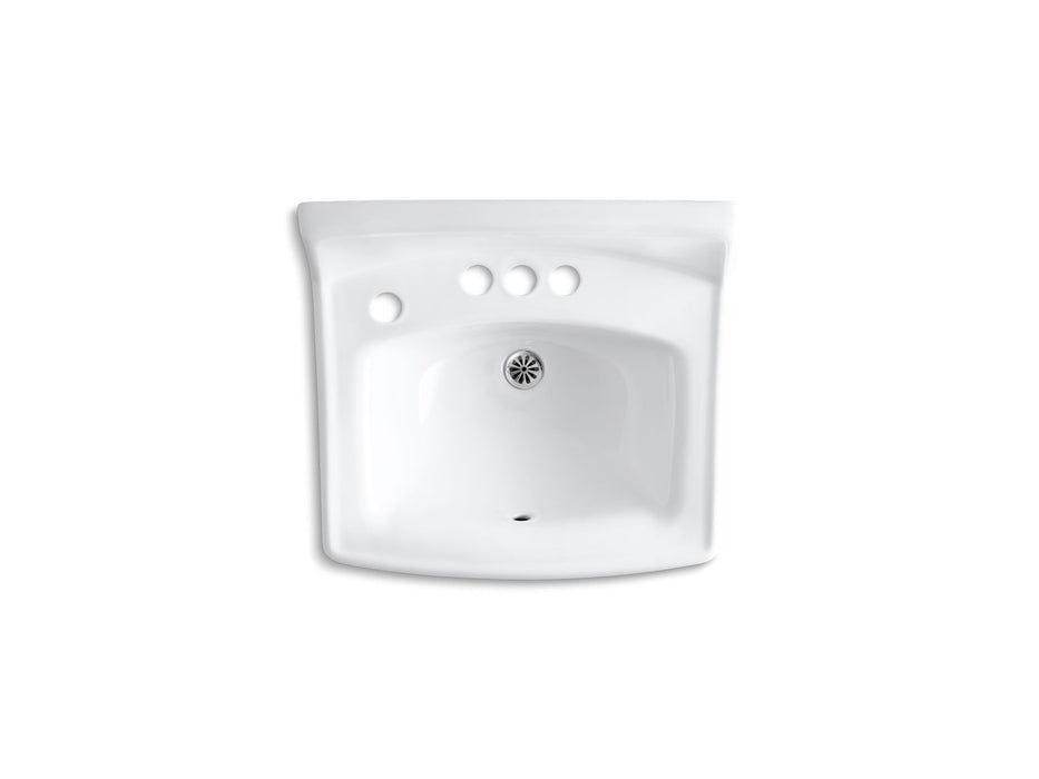 KOHLER K-2032-NL Greenwich 20-3/4" x 18-1/4" wall-mount/concealed arm carrier bathroom sink with 4" centerset faucet hol