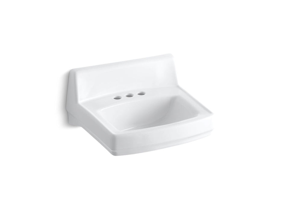 KOHLER K-2032-N Greenwich 20-3/4" x 18-1/4" wall-mount/concealed arm carrier bathroom sink with 4" centerset faucet hole