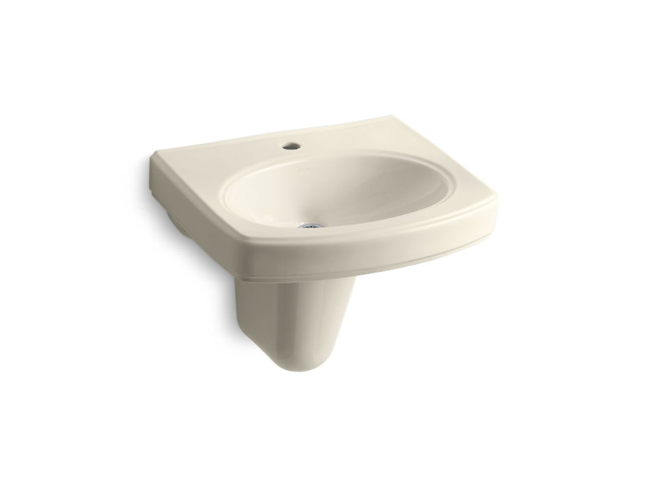 KOHLER K-2035-1 Pinoir 22" oval wall-mount bathroom sink, almond