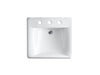 KOHLER K-2053-N Soho 20" x 18" wall-mount/concealed arm carrier bathroom sink with 8" widespread faucet holes