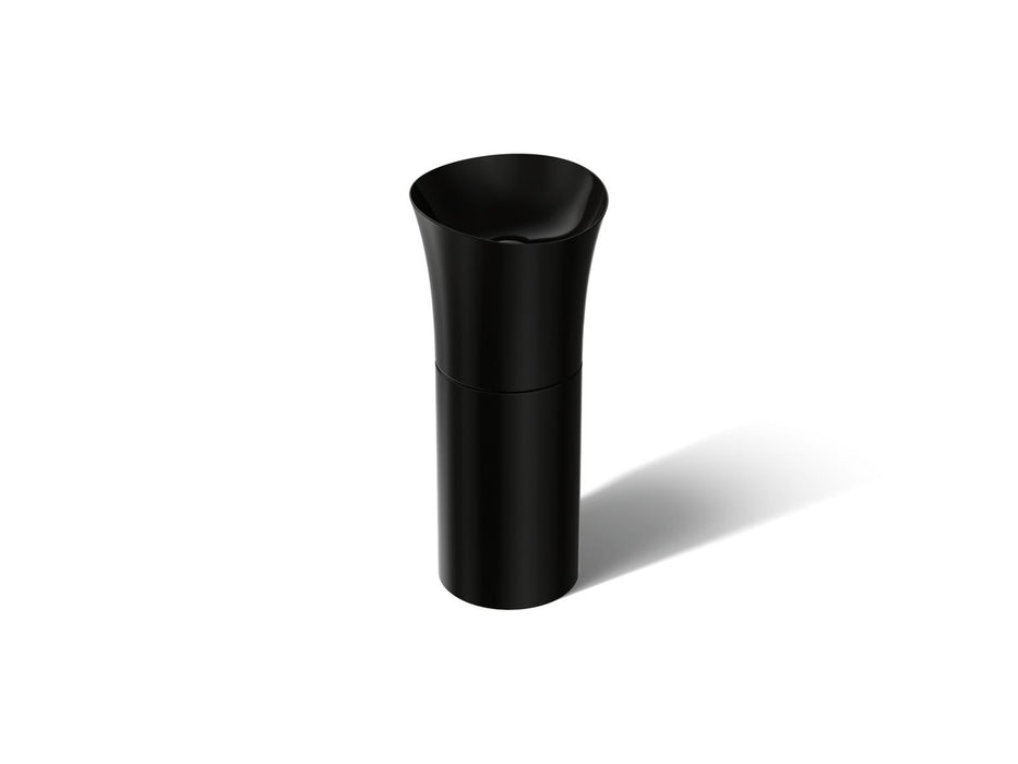 KOHLER K-20701-N Veil 16" pedestal bathroom sink, no overflow, black black